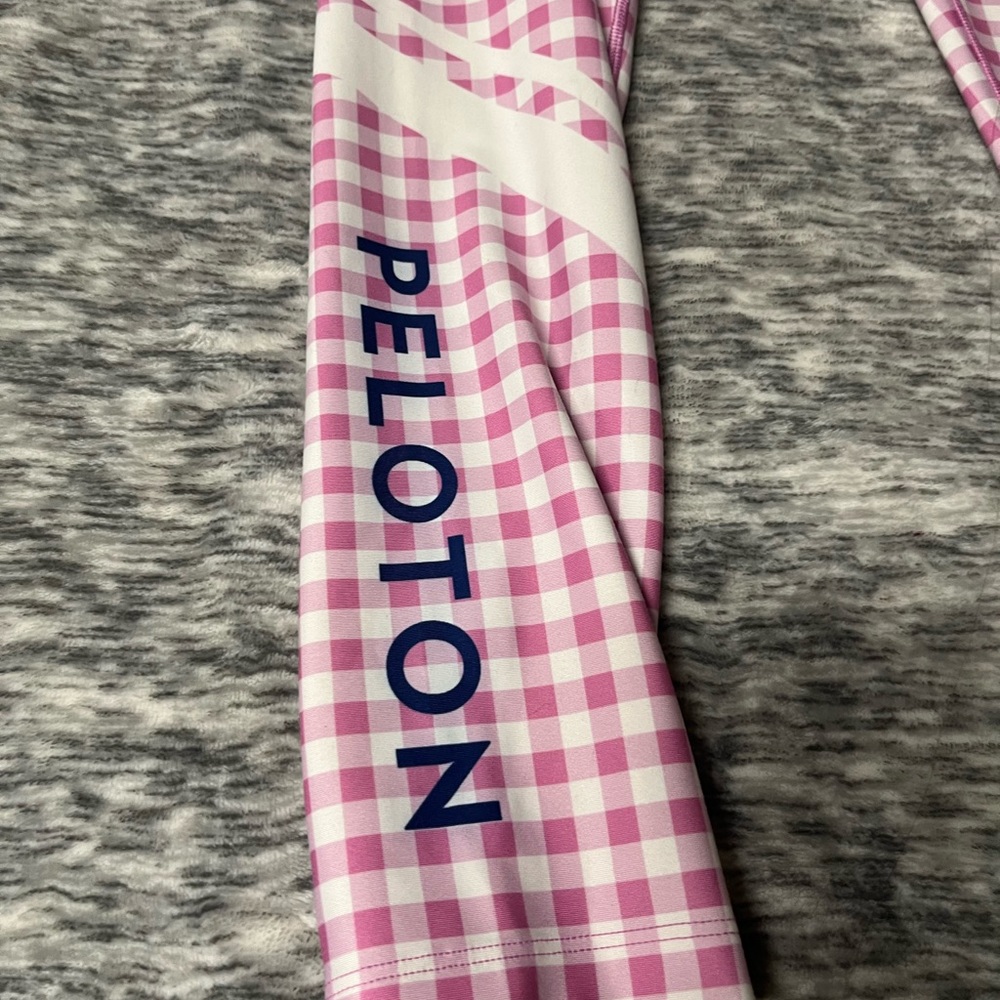 Peloton Pink Checkered Leggings - Picture 7 of 10